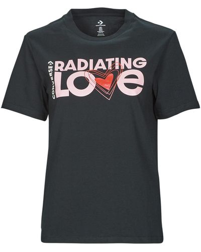 Converse T-shirt RADIATING LOVE SS CLASSIC GRAPHIC - Noir