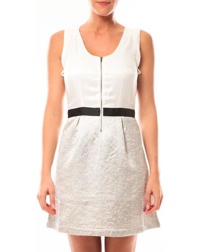 Vero Moda Robe courte Nella S/L Short Dress 10107365 Blanc/Beige - Neutre
