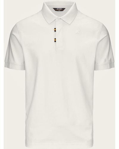 K-Way T-shirt Polo Alderic de en jersey stretch - Blanc