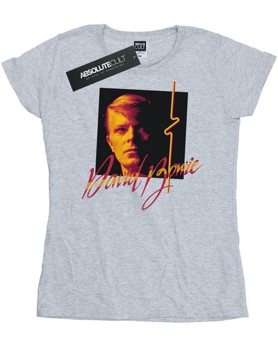 David Bowie T-shirt Photo Angle 90s - Bleu
