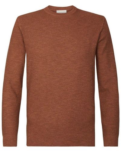 Profuomo Sweat-shirt Pull Garment Dye Bordeaux - Marron