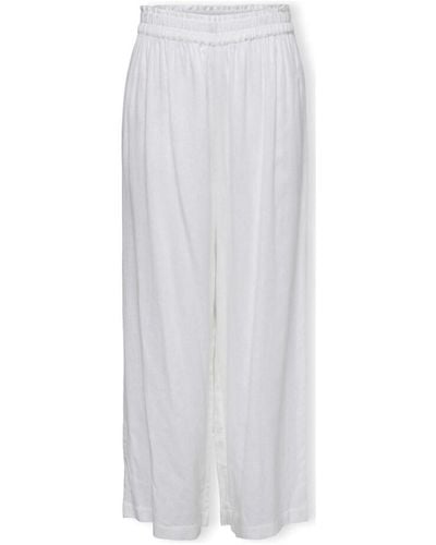 ONLY Pantalon Noos Tokyo Linen Trousers - Bright White - Blanc