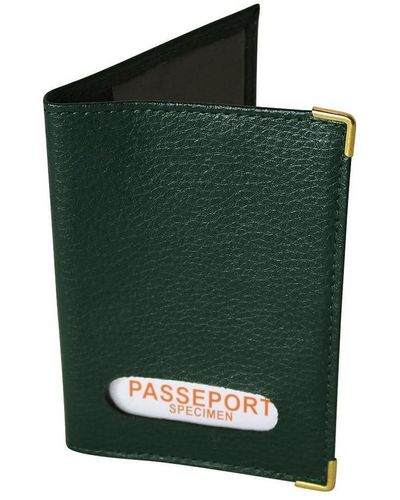 Chapeau-Tendance Portefeuille Protège-passeport cuir - Vert