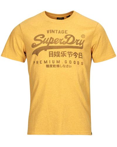Superdry T-shirt CLASSIC VL HERITAGE T SHIRT - Jaune