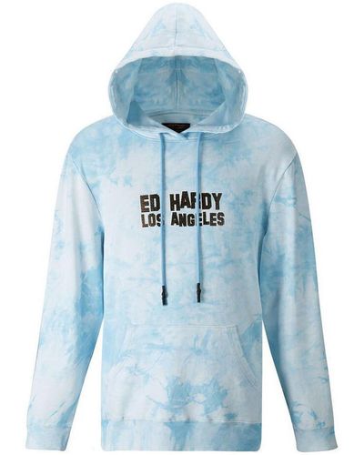 Ed Hardy Sweat-shirt Los tigre hoody - Bleu