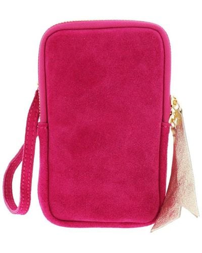 Dupond Durand Sac HACE mini sac à bandoulière pour téléphone en cuir daim - Rose