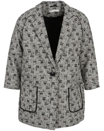 See U Soon CARA femmes Manteau en Gris - Noir