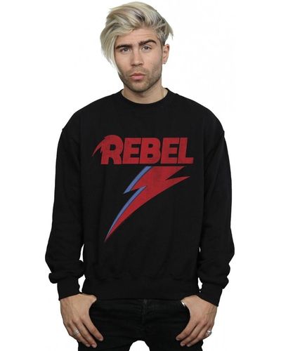 David Bowie Sweat-shirt Distressed Rebel - Noir