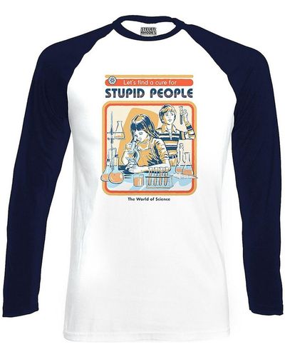 Steven Rhodes T-shirt Lets Find A Cure For Stupid People - Bleu