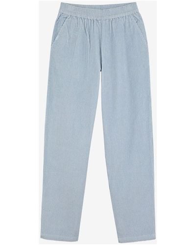Oxbow Pantalon Jogpant en velvet P2ROY - Bleu