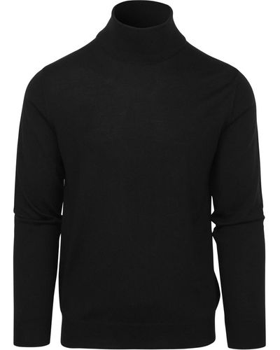 Suitable Sweat-shirt Pull Col Roulé Merino Noir