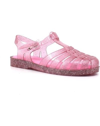 Melissa Bottes Possession Shiny Sandalo Gomma Donna Pink Glitter 33520 - Rose