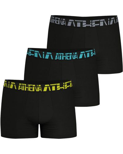 Athena Boxers Boxers coton, lot de 3 - Noir