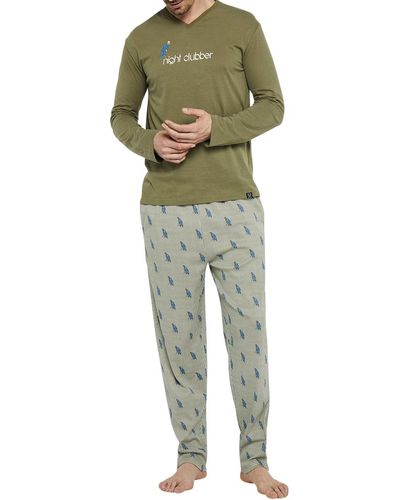 Arthur Pyjamas / Chemises de nuit Pyjama long coton - Vert