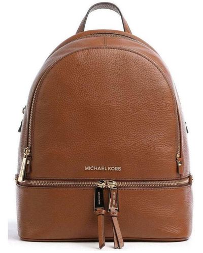 Michael Kors Rhea Zip MD Backpack Luggage - Marron
