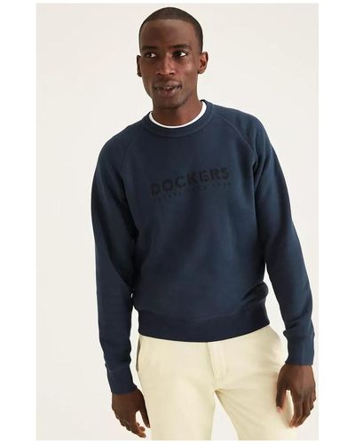 Dockers Sweat-shirt A1104 0003 ICON CREW-MIDNIGHT FRENCH TERRY - Bleu