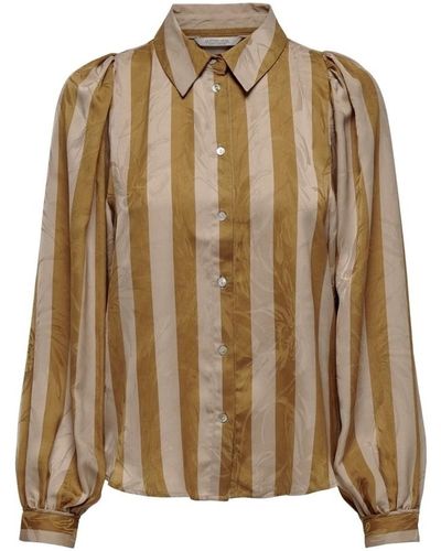 La Strada Blouses Shirt Atina L/S - Golden - Marron