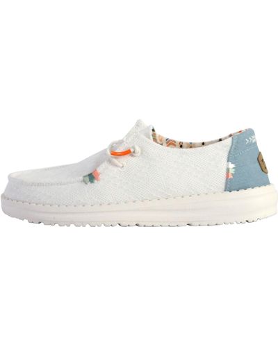HeyDude Mocassins Moccassin à Lacets Wendy Boho - Blanc