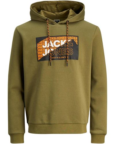 Jack & Jones Sweat-shirt Sweat coton mélangé col à capuche JACK JONES + - Vert