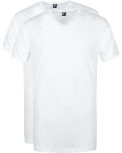 Alan Red T-shirt T-Shirt Vermont Col-V Blanc (Lot de 2)