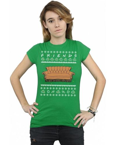Friends T-shirt Fair Isle Couch - Vert