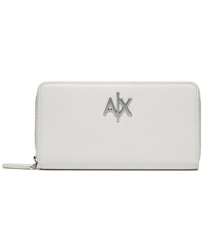 EAX Cabas Portefeuille zippé AX avec logo - Blanc