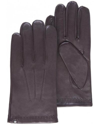 Isotoner Gants gants cuir cachemire et soie marron 69077 - Violet