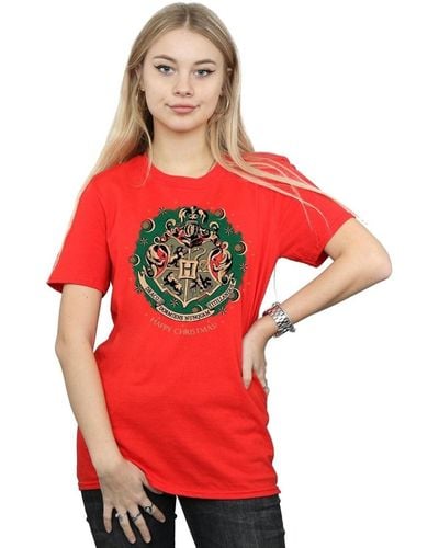 Harry Potter T-shirt Christmas Wreath - Rouge