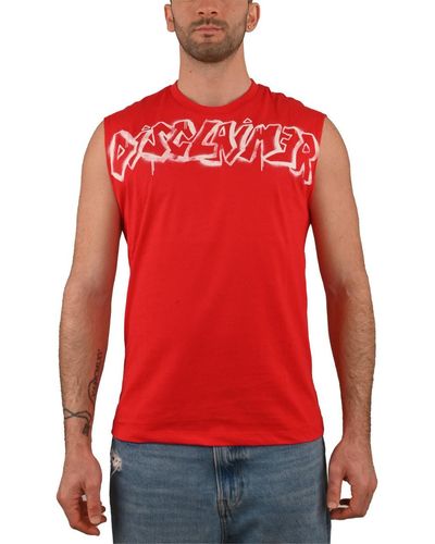 DISCLAIMER T-shirt 24eds54204-rosso-stbianca - Rouge