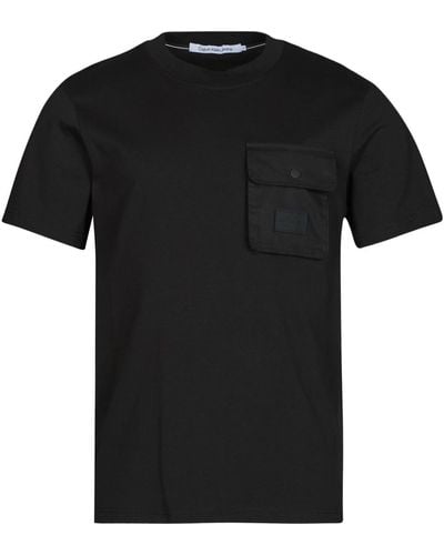 Calvin Klein T-shirt MIX MEDIA POCKET TEE - Noir