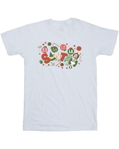 Elf T-shirt Santa Fa La La - Blanc