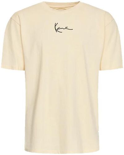 Karlkani T-shirt T-SHIRT SMALL SIGNATURE BEIGE - Neutre