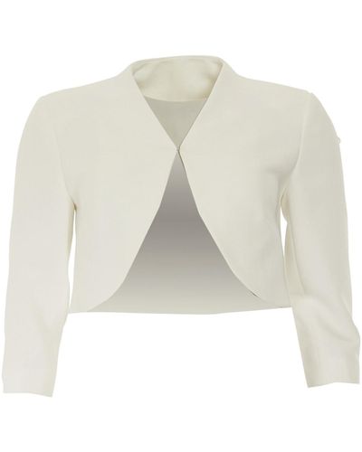 Morgan Veste Blazer manches longues col montant - Blanc