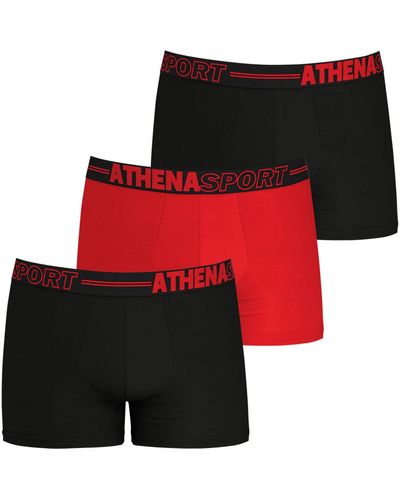Athena Boxers Lot de 3 boxers Ecopack - Rouge