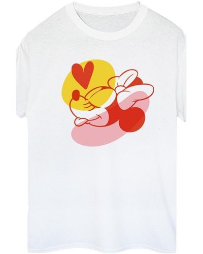 Disney T-shirt Minnie Mouse Tongue Heart - Blanc