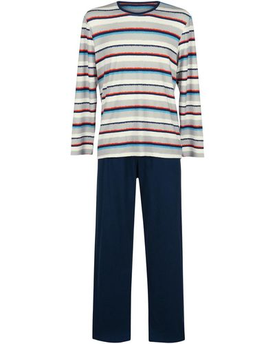 Lisca Pyjamas / Chemises de nuit Pyjama tenue d'intérieur pantalon top manches longues Mars - Bleu