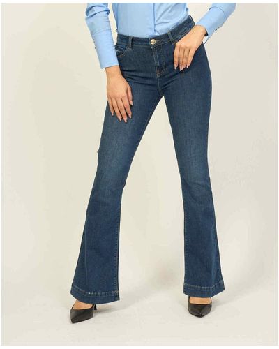 Yes-Zee Jeans Jean 5 poches évasé - Bleu