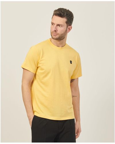 Refrigue T-shirt T-shirt à col rond en coton avec logo - Jaune