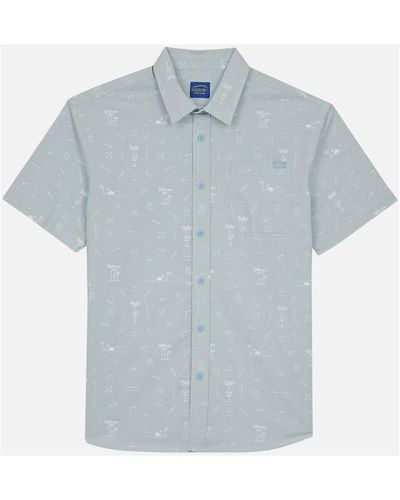 Oxbow Chemise Chemise manches courtes chambray microprint CUPIXI - Bleu