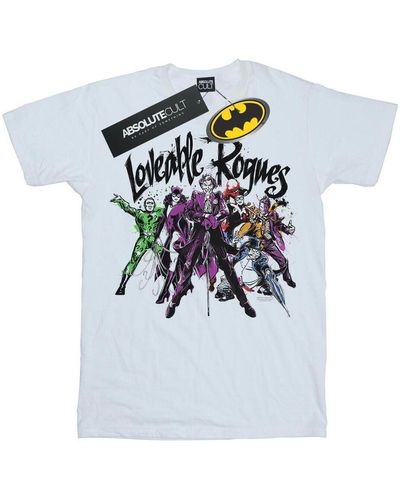 Dc Comics T-shirt Batman Loveable Rogues - Blanc