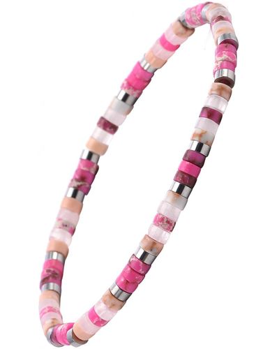 Sixtystones Bracelets Bracelet Perles Heishi 4 Mm Jaspe -Small-16cm - Rose