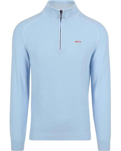 new zealand auckland Sweat-shirt NZA Pull Kairaki Demi-Zip Bleu Clair