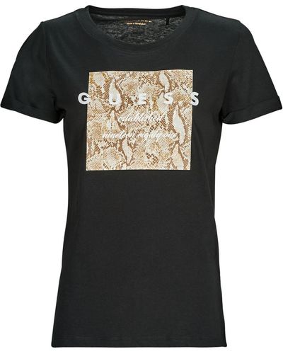 Guess T-shirt SS RN PYTHON TEE - Noir