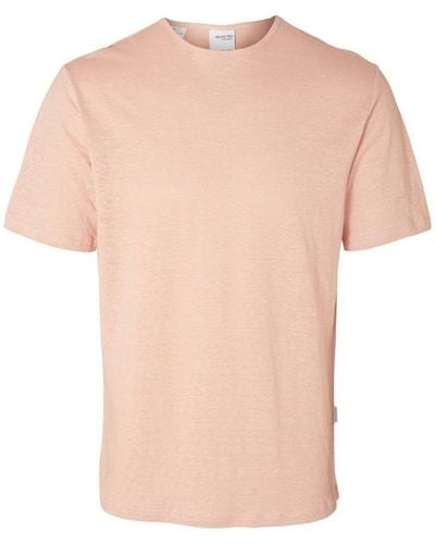 SELECTED T-shirt 16089504 BETH LINEN SS-CAMEO ROSE