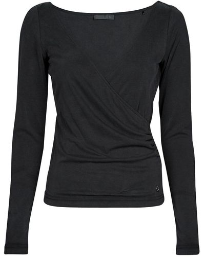 Guess T-shirt LS INES TOP - Noir