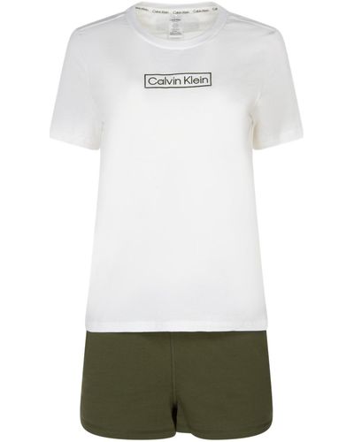 Calvin Klein Pyjamas / Chemises de nuit Pyjama Court - Blanc