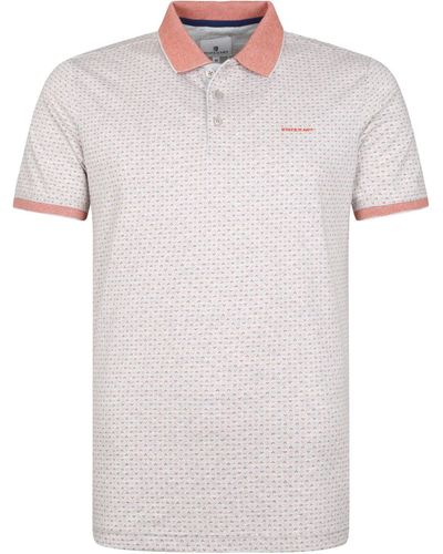 State Of Art T-shirt Polo Impression Gris Rouge - Blanc