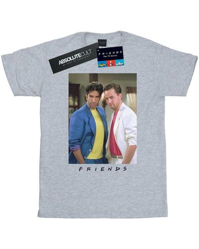 Friends T-shirt Ross And Chandler College - Gris