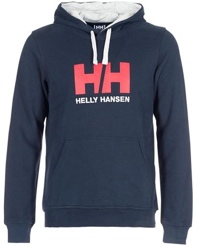 Helly Hansen Logo Hoodie Navy - Bleu