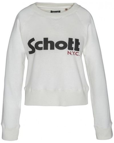 Schott Nyc Sweat-shirt Sweatshirt SW GINGER 1 W Blanc